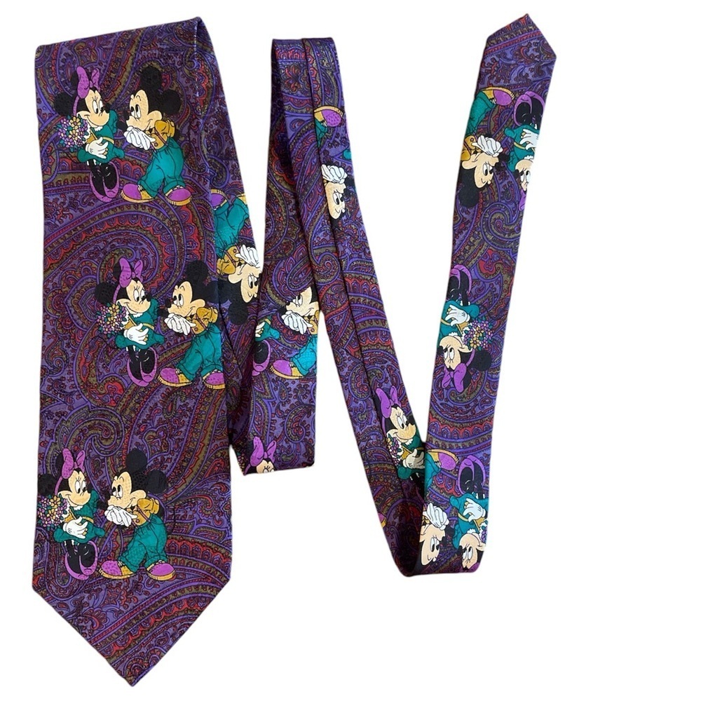 Disney Minnie & Mickey Romance Burgundy Paisley Novelty Men Tie silk (3/$25)